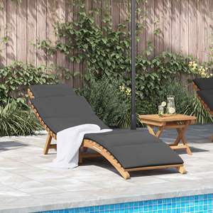 Chaise longue de jardin marron avec coussin 77,95 x 21,65 x 23,03 po - Chaises longues - Product Image 1
