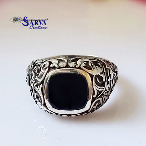Anillo de Plata 925 para Hombre con Piedra de Ónix, Diseño Vintage en Forma de Escudo, Engaste de Circonita, para Bodas, Fiestas y Uso Diario - Product Image 5