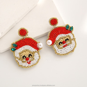 ต่างหูลูกปัดโบฮีเมียนลายดอกไม้สำหรับเทศกาลวันหยุดของขวัญชุดปาร์ตี้อินเทรนด์ - Product Image 5