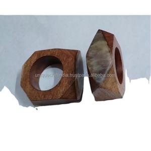 Beautifully Crafted Square Shaped Wooden Napkin Rings for Home Decor - Product Image 6