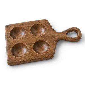 Bandeja Porta Huevos de Madera de Mango Premium, Organizador de Almacenamiento de Huevos de Madera con Ranuras Personalizadas, Tabla de Servir para Cocina, Refrigerador, Restaurante - Product Image 1