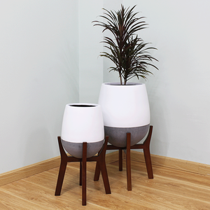 Macetero de Fibra de Piedra Hecho a Mano con Soporte para Decoración del Hogar, Venta Directa de Fábrica, con Etiqueta Personalizada - Product Image 3