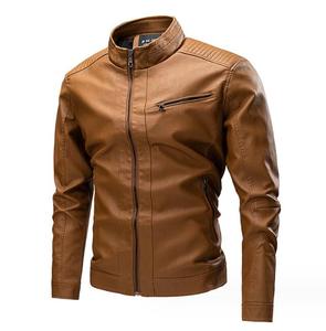 New Casual <b>Vintage</b> Sheep Skin Leather <b>Motorcycle</b> <b>Jacket</b> Men Autumn/Winter Eco-Friendly 100% Premium Washed Leather - Product Image 6