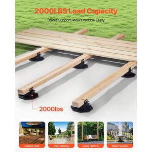 12 Pezzi Blocchi per Pavimentazione con Capacità di Carico 2000 libbre, Materiale PVC, Supporto per Piastrelle con Altezza 1.18-2.36 Pollici / 30-60 mm - Product Image 3