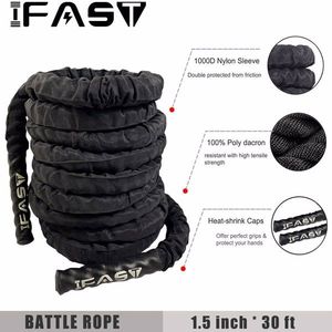 1.5\" Durable 30FT Protective Sleeve Cover 100% Poly Heavy Strength Battle Ropes - Product Image 2