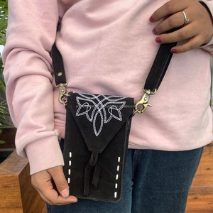 Meilleur vendeur point de botte en cuir suédé téléphone portable sac à bandoulière pour femmes luxe en cuir véritable sacs de téléphone portable pour le shopping - Product Image 3