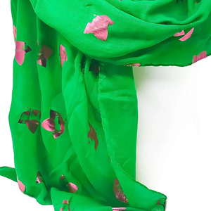 Ensemble Écharpe Longue Jacquard en Acrylique Premium, Bonnet et Gants avec Motif Feuilles de Lierre Rose Métallisé pour Mode Hiver Unisexe - Product Image 2