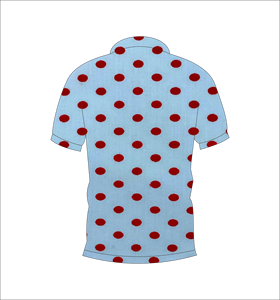 Men’s Light Blue Red Polka Dot Polo Shirt Short Sleeve Casual Breathable Slim Fit Summer Golf Shirt Custom Logo OEM - Product Image 5