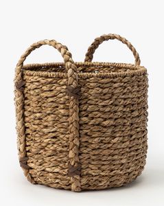 Cesta de Jacinto de Agua al por Mayor con Asas Trenzadas, Contenedor de Almacenamiento y Cesto de Ropa Sucia con Asas - Product Image 1