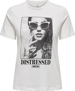 T-shirt imprimé en coton écologique pour femmes Style décontracté O Neck Manches courtes Anti-Pilling Logo Broderie Contraste Décharge - Product Image 5