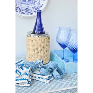 Sophisticated Blue Rattan Napkin Ring Woven <b>Table</b> Napkin Holder Coastal Dining Accent Perfect For Wedding Party <b>Table</b> Styling - Product Image 4
