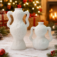 Vase rond en céramique de pierre à glaçure réactive mate transparente de grande taille, style Art déco, pour décoration de table, intérieur/extérieur, Jueheng Home