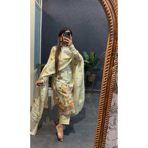 Conjunto de traje elegante para mujer con Dupatta bordada - Product Image 1