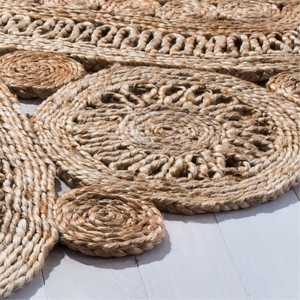 Tapis rectangulaire en jute fait main, style oriental, écologique, antidérapant, adapté aux animaux domestiques, à poils ras, pour la décoration du salon, nettoyage localisé - Product Image 4