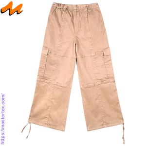 Pantalones Cargo Casuales de Verano para Mujer MASTER TEXTILE, Color Sólido, Pierna Ancha, Transpirables, Cintura Media, Hechos con Tela de 7.37 oz - Product Image 2