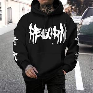 Nueva Sudadera con Capucha para Hombre, Elegante, 100% Algodón, Manga Larga, Hombros Caídos, Cuello Redondo, Estampada, Personalizable, Tallas Grandes, Bangladesh - Product Image 6