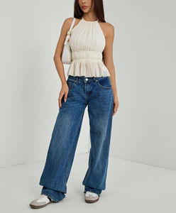 Blusas y Tops de Punto Transpirables para Mujer con Logotipo Bordado Frontal y Diseño sin Espalda Plegable, Ideales para Vacaciones de Primavera, Elegantes - Product Image 4