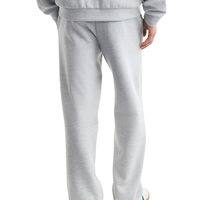Pantalon de survêtement en molleton gris chiné pour homme, coupe décontractée à jambe large, taille élastique, personnalisable avec logo, style streetwear, OEM