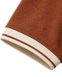 Polo Personalizado para Hombre en Beige y Marrón, Manga Corta, Casual, para Golf, Transpirable, Verano, Diseño Color Block, Premium - Product Image 4