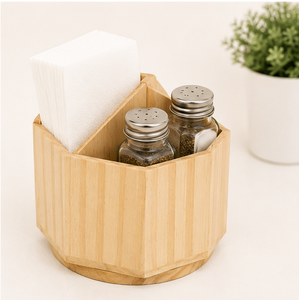 Porte-ustensiles vintage pour comptoir de cuisine, organisateur de couverts en bois écologique avec séparateurs amovibles et 8 compartiments - Product Image 5