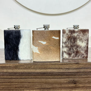 New Handmade 8oz Rustic Cowhide Leather <b>Flask</b> Cover Durable Genuine Leather Stainless Steel Eco-friendly Luxury Hip <b>Flask</b> Holder - Product Image 5
