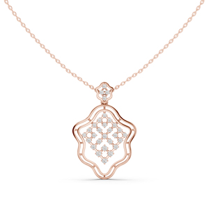Pendentif en or blanc 14 carats avec diamant de laboratoire taille ronde pour femme, idéal pour les fiançailles – Nouveau diamant cultivé - Product Image 3