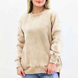 Sudadera Elegante para Mujer con Lavado Ácido, la Más Vendida, Corte Holgado, Ropa Casual con Marca Personalizada, Servicio OEM, Soporte del Fabricante - Product Image 4