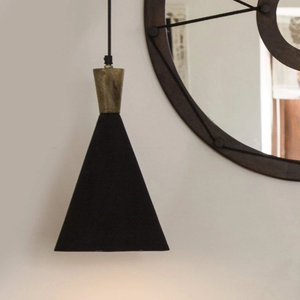 Lampe suspendue géométrique moderne en forme de cône noir en métal, design du milieu du siècle, pour salon, décoration intérieure - Product Image 2