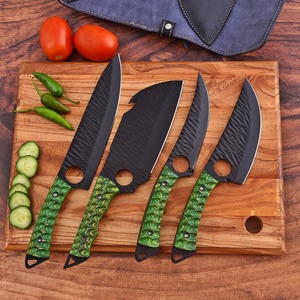 Hand Forged Stainless Steel 4-Piece Chef <b>Knife</b> Set Matte Finish Wooden Handle Ambidextrous Modern <b>Kitchen</b> <b>Knives</b> - Product Image 5