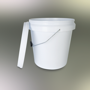 Seau en plastique PP blanc de forme ronde, cylindrique, non toxique, inodore, 15L, recyclable, pour le stockage et le transport de peinture - Product Image 3