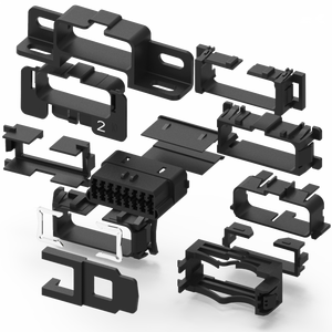 OBD2 (F) 16 PIN 6A Tipo de Conector de Crimpado para Uso Industrial con SOPORTE DE MONTAJE - Product Image 1