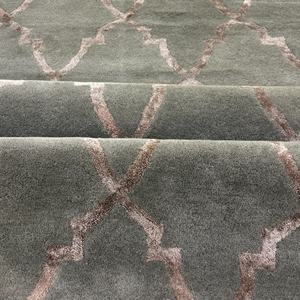 Hand-Tufted <b>Wool</b>/Silk Rug Sage Green Rose <b>Gold</b> Abstract Pattern Eco-Friendly Low Pile Modern Trellis Rug Seafoam Green - Product Image 6