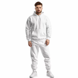 ชุดวอร์มผ้าฟลีซแบบกำหนดเองสำหรับฤดูหนาว ทรงสปอร์ตหลวมๆ แบบ unisex ชุด 2 ชิ้น ย้อมสีสำเร็จรูป ชุดเสื้อผ้ากีฬาแขนยาว น้ำหนักเบา 100% - Product Image 4