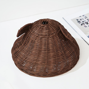 Sustainable rattan light shade kids lighting lamp cover lovely <b>bear</b> shaped lampshade factory price - Product Image 1