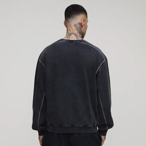 Sweat-shirts pour hommes au design unique, effet délavé, différents styles, fournisseur direct d'usine, col rond, sweat-shirt délavé pour hommes - Product Image 4