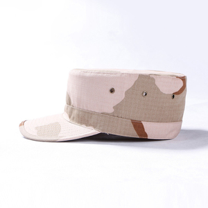 Casquette de cadet à motif gris unisexe, casquette plate camouflage avec visière - Product Image 6
