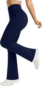 Leggings de yoga extensibles pour femmes, taille haute, coupe évasée, pantalon de fitness avec poches - Product Image 2
