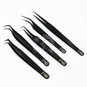 แหนบปลายขนตาไฟเบอร์45องศา90องศาแหนบสำหรับขนตาเพิ่มวอลลุ่มแหนบแยกขนตาอุปกรณ์แต่งหน้าเพื่อความงาม - Product Image 1