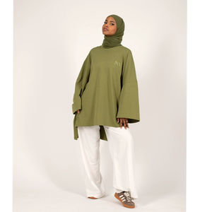 Robe Abaya Islamique de Haute Qualité, Vêtement Respirant pour Femme, Hauts Longs Tricotés à Séchage Rapide et Modestes avec Impression Numérique - Product Image 1