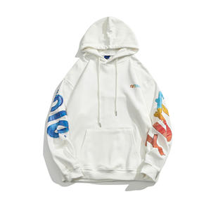 Hot Sale Wholesale Custom Unisex 100% Cotton Autumn Letter Printed Fleece <b>Waterproof</b> Oversized Streetwear Breathable Hoodies - Product Image 2