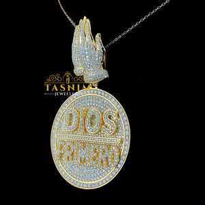 Nuevo Collar con Colgante de Signo de Dólar en Plata 925 Chapada en Oro Rosa con Moissanita, Certificado, Unisex - Product Image 3