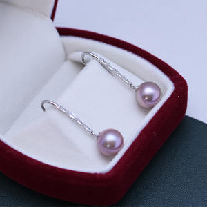 Pendientes de Plata de Ley S925 al por Mayor, Diseño de Flor Doble, Perlas de Agua Dulce Blancas de 9-10 mm, Luz Intensa, Pequeñas Imperfecciones, Aretes - Product Image 2