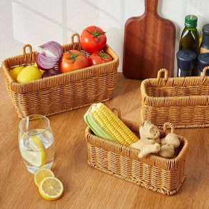 Vietnam High Quality Handwoven Rattan <b>Basket</b> Eco-Friendly Vintage Multifunction Kitchen Organizer Tableware Storing - Product Image 6
