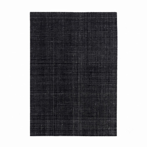 Tapis en laine noire effet croisé, antidérapant, écologique, tufté à la main, à poils épais, pour salon, hôtel, salle de bain - Product Image 1