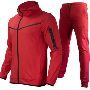 Men's Green Tracksuit Full <b>Zip</b> <b>Hooded</b> Sporty Quick Dry Polyester Jogging Set Spring Regular Fit Side Pockets - Product Image 4