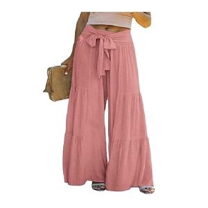 Nuevo diseño de cintura alta Palazzo Pant gran aspecto 100% algodón solo Jersey mujeres pantalón largo de Bangladesh precio de fábrica - Product Image 1