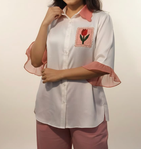 High Quality Cotton <b>White</b> Elegant Women Shirt Premium Soft Fabric Comfortable & Anti Wrinkle Causal Shirt for Daily Wear Bulk - Product Image 6