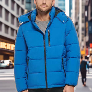 Chaqueta acolchada de invierno para hombre recién llegada en azul estilo callejero poliéster impermeable cierre de cremallera servicio OEM precio - Product Image 1