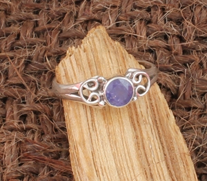 Bague en Tanzanite Naturelle en Argent Sterling 925 pour Femme, Pierre Précieuse Véritable Taillée, Pierre de Naissance de Décembre, Bijou Fin Classique pour Mariage, Pierre TZ - Product Image 4