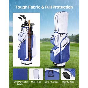 Borsa da Golf Ergonomica con 15 Scomparti Divisori, Tasche Lunghe per Organizzazione, Materiale PU, Comoda Tracolla Sportiva - Product Image 4